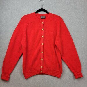 Vintage Preswick & Moore Sweater Womens 40 Wool Shetland Scotland Gold Button